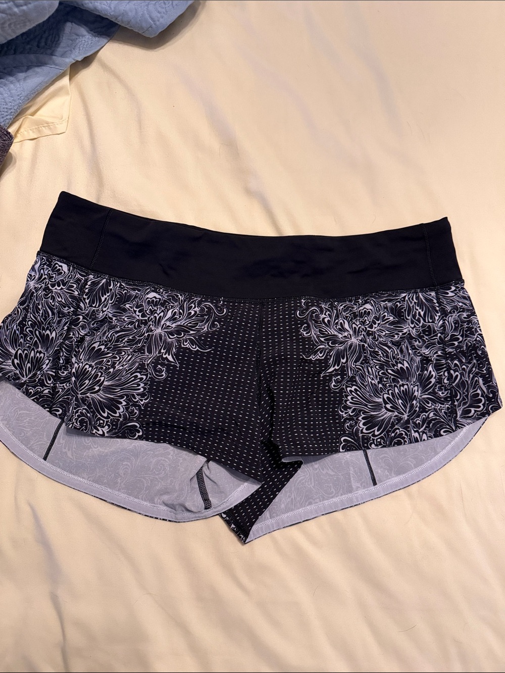 Women's Lululemon Black Floral Athletic Shorts